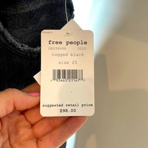 Free people black distressed jeans. Size 25. NWT.